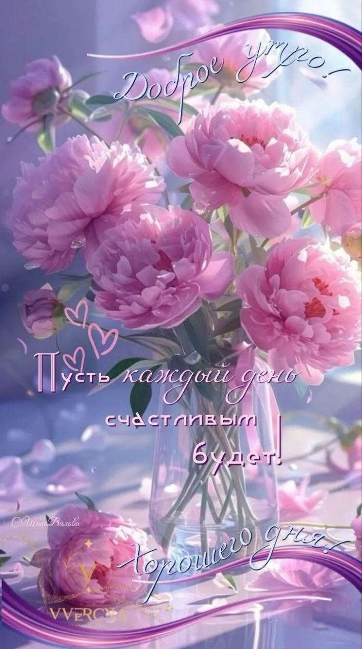 Доброе утро! Пусть каждый день счастливым будет! Хорошего дня!