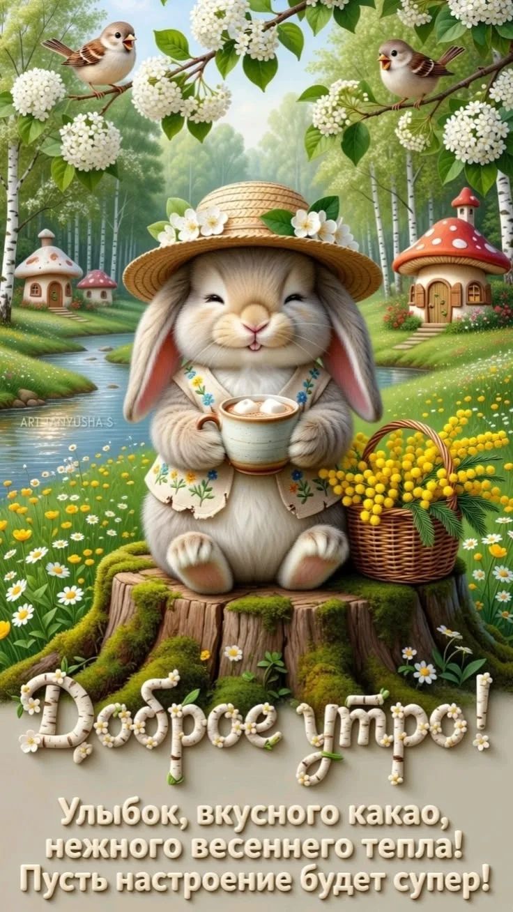 Доброе утро! Улыбок, вкусного какао, нежного весеннего тепла! Пусть настроение будет супер!