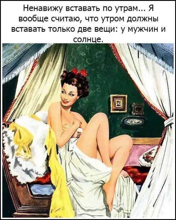 Ненавижу вставать по утрам Я вообще считаю что утром должны вставать ТОЛЬКО две ВЕЩИ У МУЖЧИН И