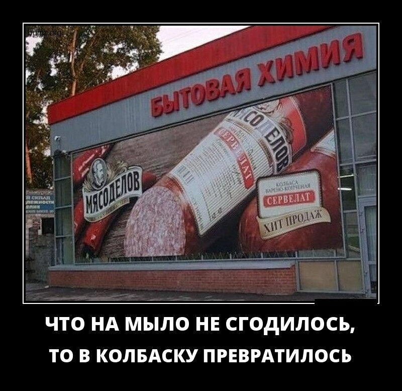 Ы г ЧТО НА МЫЛО НЕ СГОдИЛОСЬ ТО В КОЛБАСКУ ПРЕВРАТИЛОСЪ