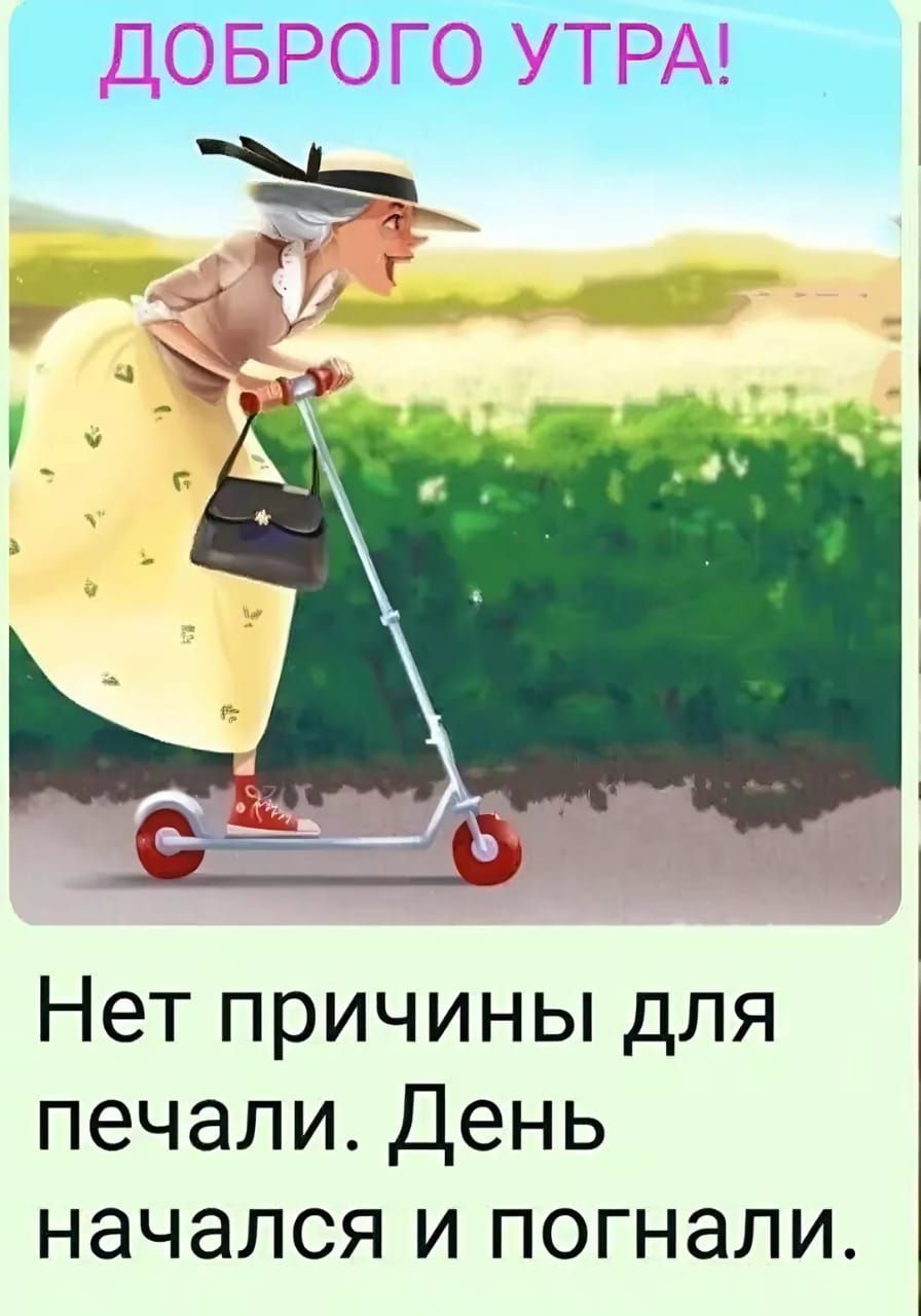 ДОБРОГО УТРА!
Нет причины для печали. День начался и погнали.