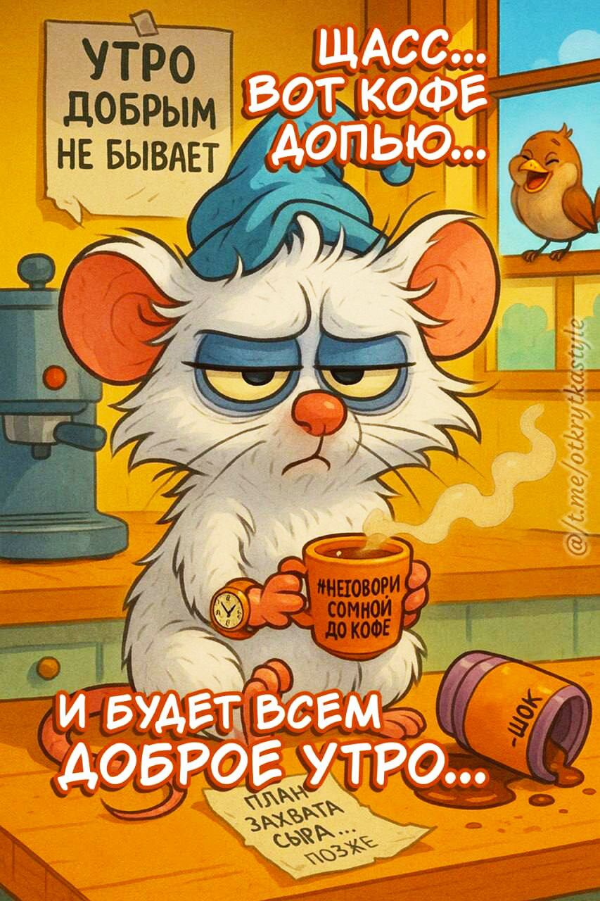 ЩАСС... ВОТ КОФЕ ДОПЬЮ... И БУДЕТ ВСЕМ ДОБРОЕ УТРО...
#НЕТОВОРИ СОМНИ ДА КОФЕ