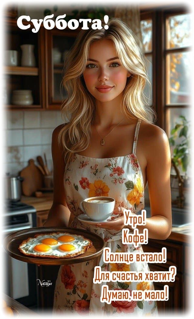 Суббота!
Утро!
Кофе!
Солнце встало!
Для счастья хватит?
Думаю, не мало!