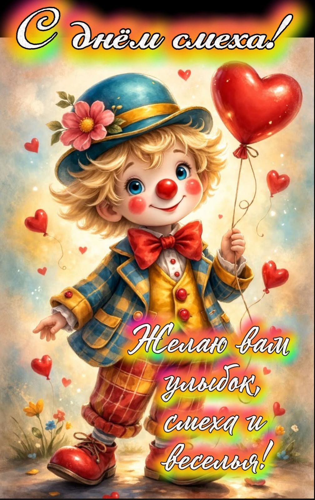 С днём смеха! Желаю вам улыбок, смеха и веселья!