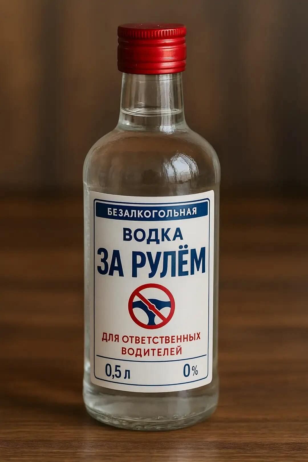 БЕЗАЛКОГОЛЬНАЯ ВОДКА ЗА РУЛЕМ ДЛЯ ОТВЕТСТВЕННЫХ ВОДИТЕЛЕЙ 0,5 л 0%