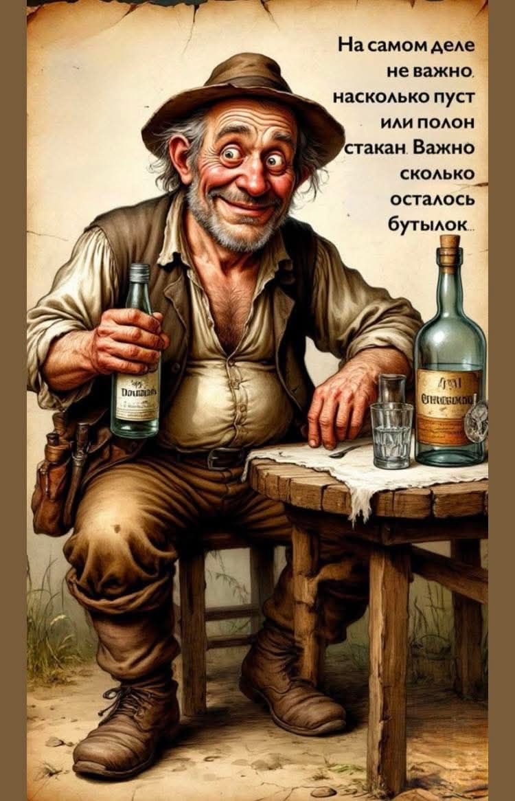 На самом деле не важно, насколько пуст или полон стакан. Важно сколько осталось бутылок.