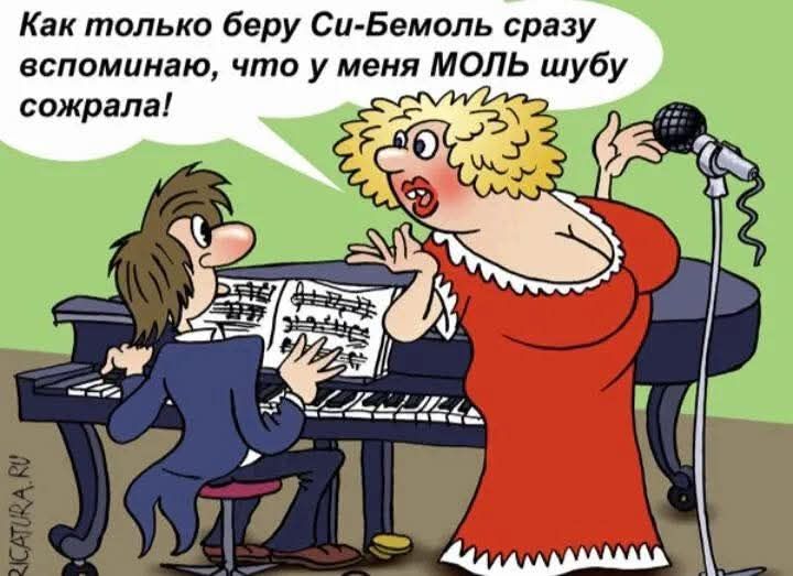Как только беру си-бемоль сразу вспоминаю, что у меня МОЛЬ шубу сожгла!