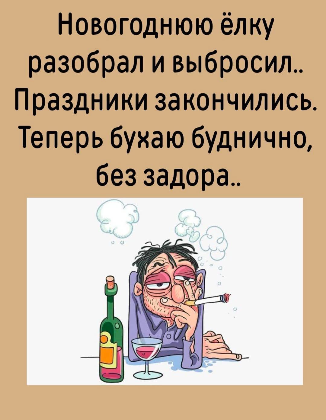 Новогоднюю ёлку разобрал и выбросил.. Праздники закончились. Теперь бухaю буднично, без задора..