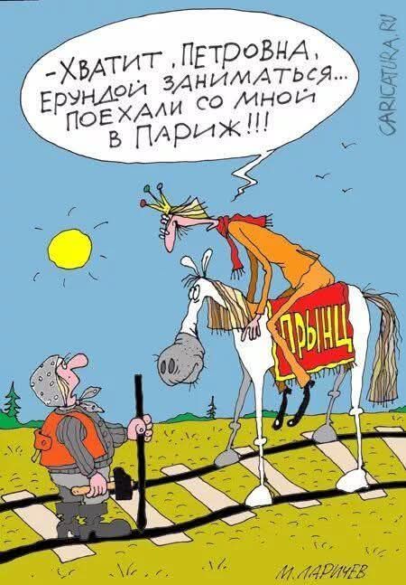 -Хватит, Петровна, ерундой заниматься... Поехали со мной в Париж!!!