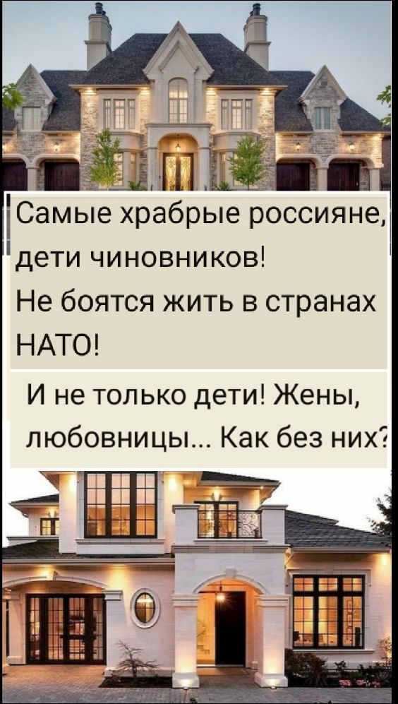Самые храбрые россияне, дети чиновников! Не боятся жить в странах NATO! И не tylko дети! Жены, любовницы... Как без них?