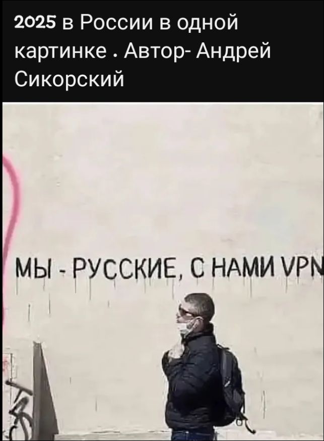 2025 в России в одной картинке . Автор- Андрэй Сикорский
Мы - русские, с нами VPN