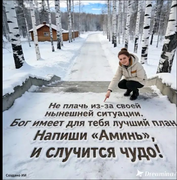 Не плачь из-за своей нынешней ситуации. Бог имеет для тебя лучший план. Напиши «Аминь», и случится чудо!