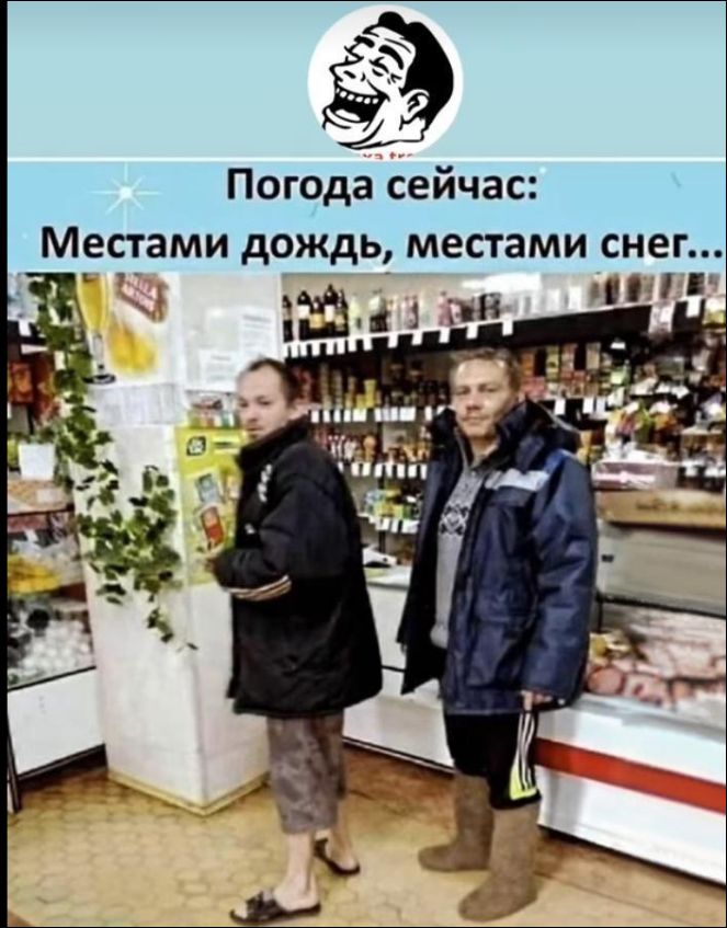 Погода сейчас: Местами дождь, местами снег...