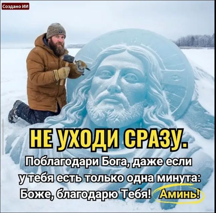 Не уходи сразу. Поблагодари Бога, даже если у тебя есть только одна минута: Боже, благодарю Тебя! Аминь!