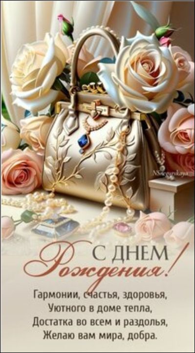 С днем Рождения! Гармонии, счастья, здоровья, Уютного в доме тепла, Достатка во всем и раздолья, Желаю вам мира, добра.