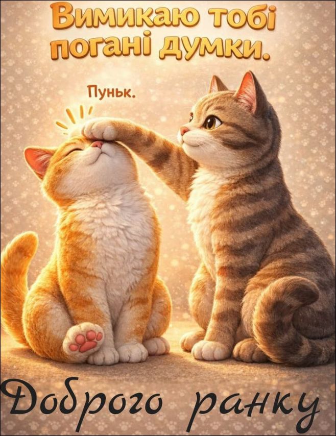 Вимикаю тобі погані думки. Пуньк. Доброго ранку