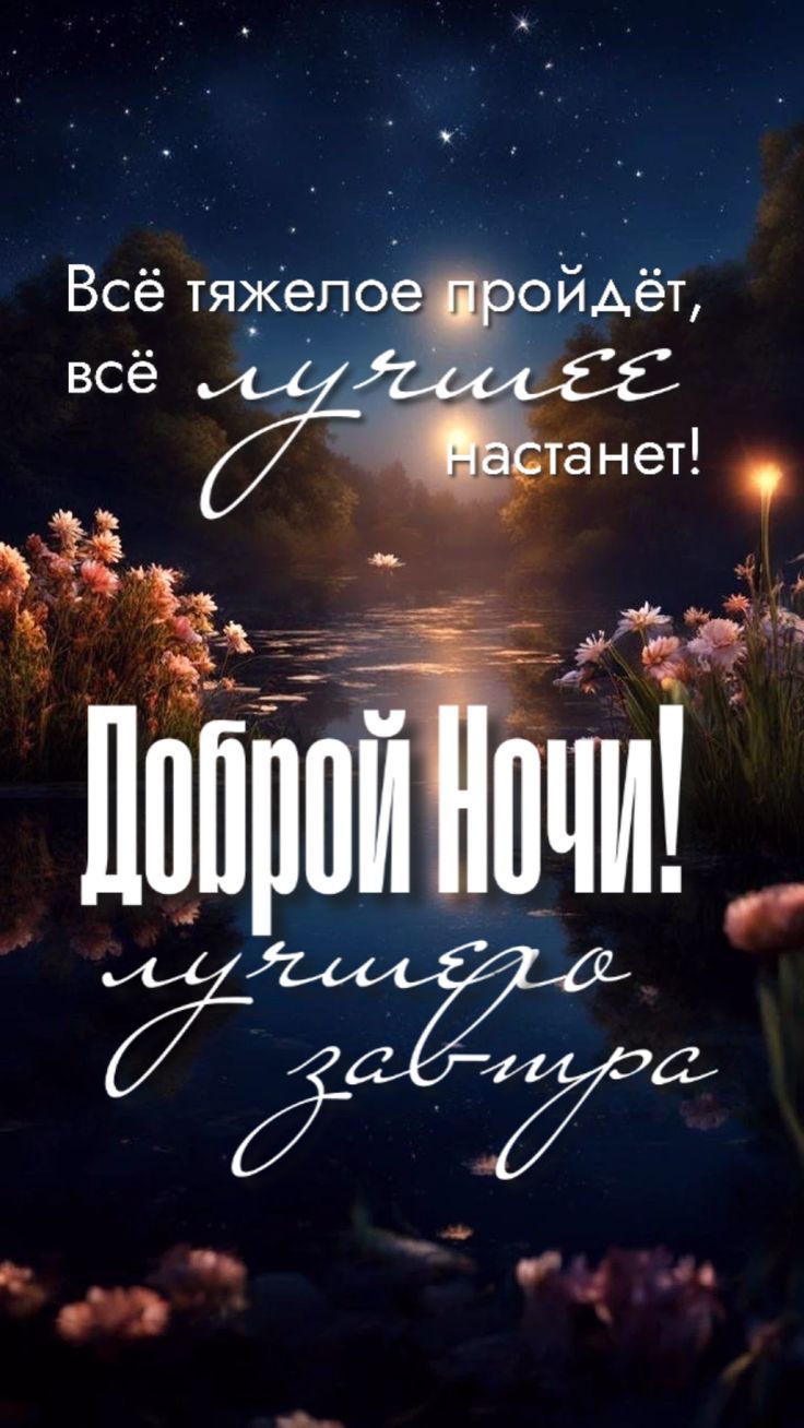 Всё тяжелое пройдёт, всё лучшее настанет! Доброй Ночи! лучшего завтра