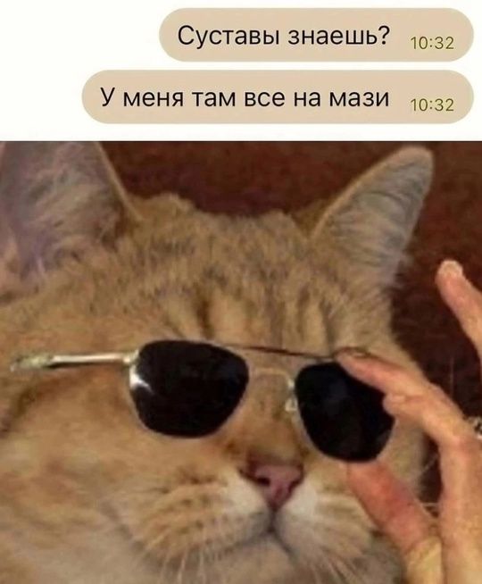 Суставы знаешь? У меня там все на мази