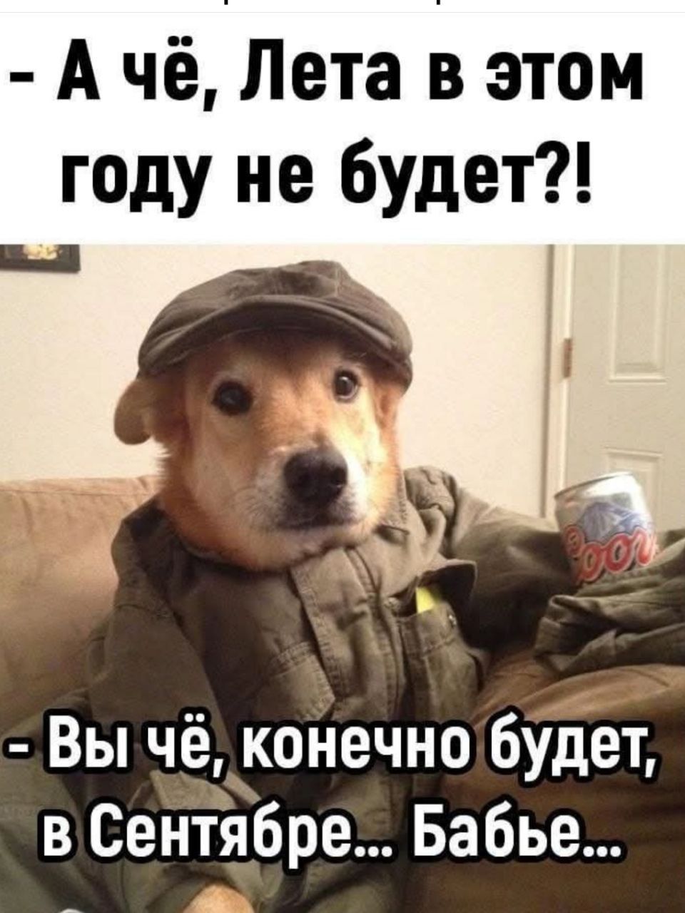 - А чё, Лета в этом году не будет?!
- Вы чё, конечно будет, в Сентябре... Бабье...
