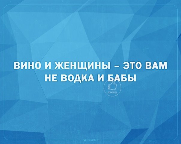 ВИНО И ЖЕНЩИНЫ ЭТО ВАМ НЕ ВОДКА И БАБЫ
