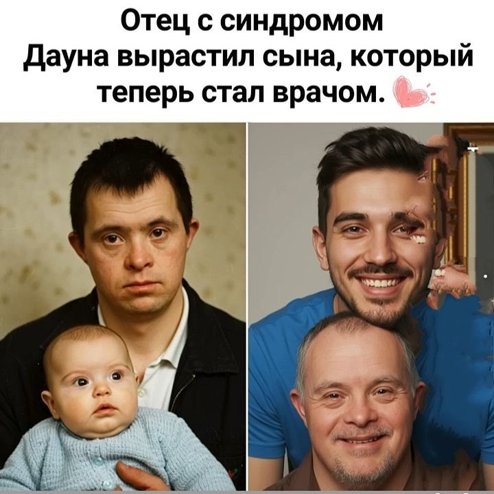 Отец с синдромом Дауна вырастил сына, который теперь стал врачом.