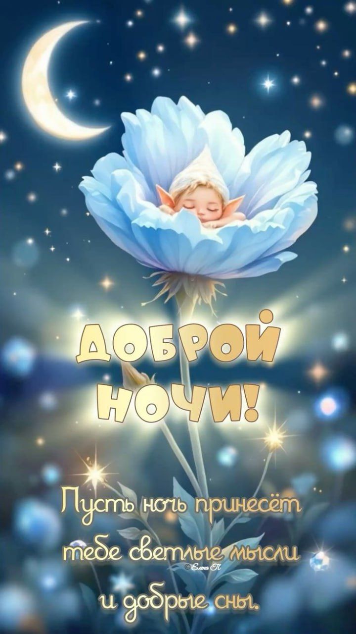 ДОБРОЙ НОЧИ! Пусть ночь принесёт тебе светлые мысли и добрые сны.