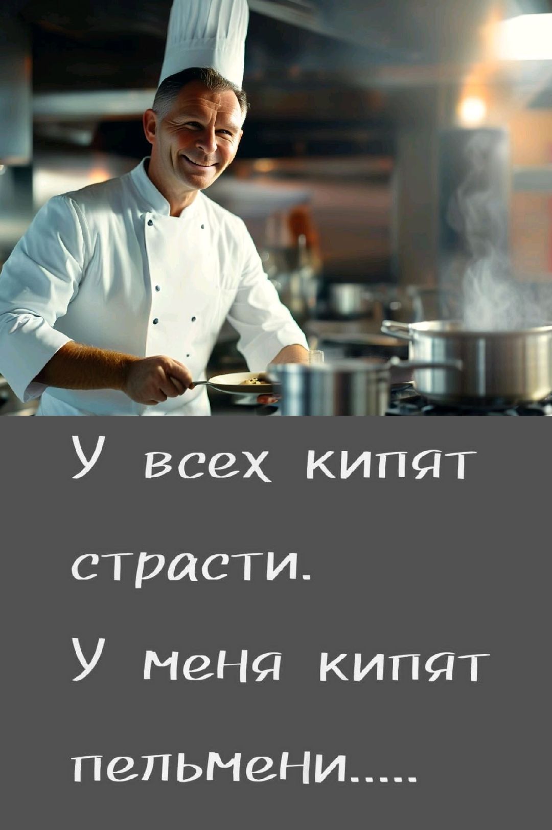 У всех кипят страсти.
У меня кипят пельмени.....