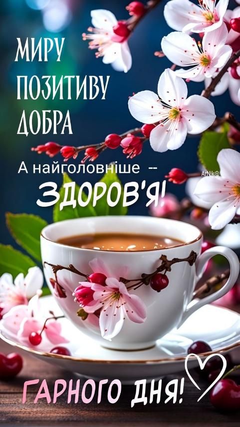 Миру позитиву добра. А найголовніше -- Здоров'я! Гарного дня!