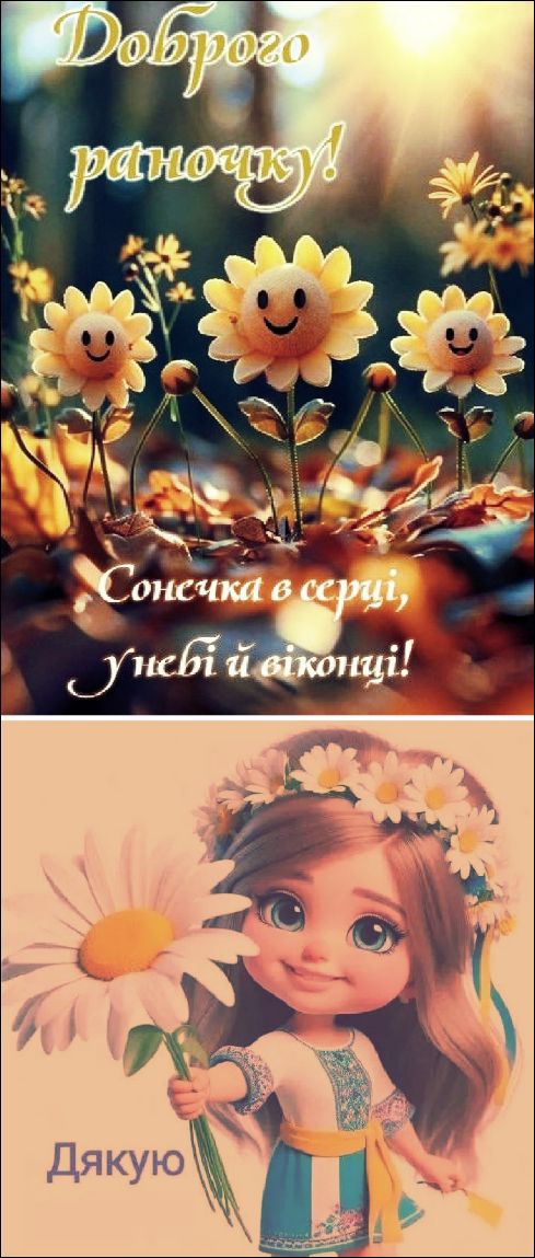 Доброго раночку! Сонечка в серці, у небі й віконці! Дякую