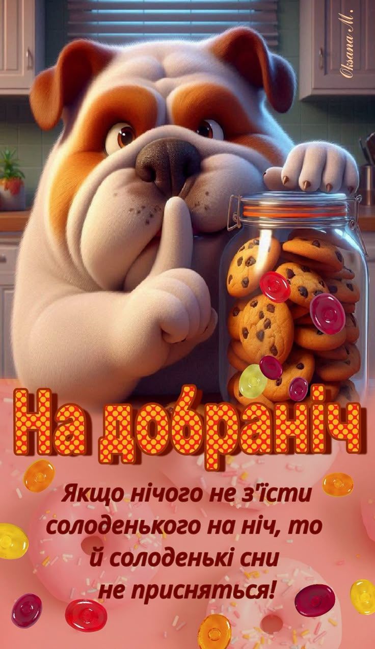 Спокойной ночи. Если ничего не съесть сладенького на ночь, то и сладкие сны не приснятся! Оксана М.