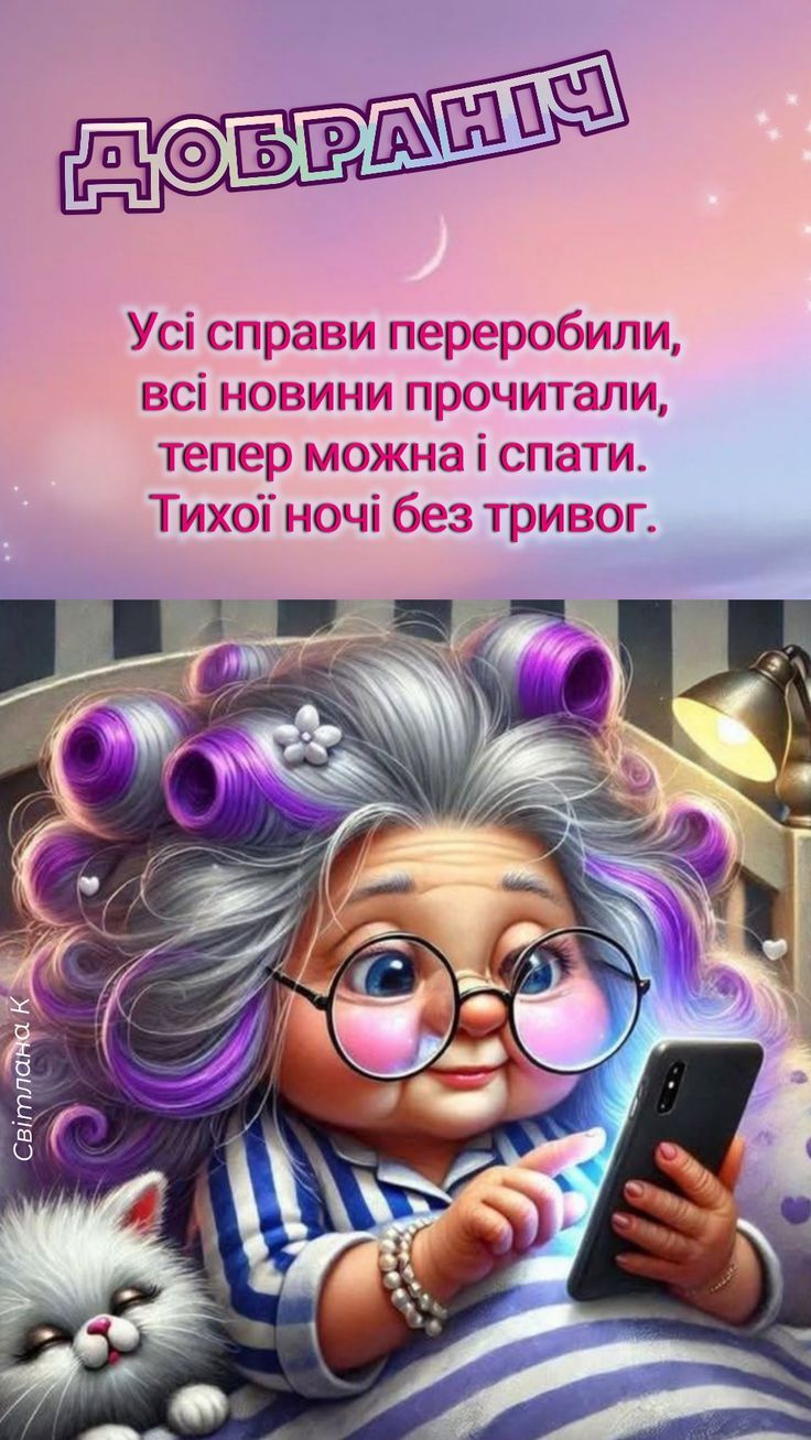 ДОБРАНІЧ Усі справи переробили, всі новини прочитали, тепер можна і спати. Тихої ночі без тривог.