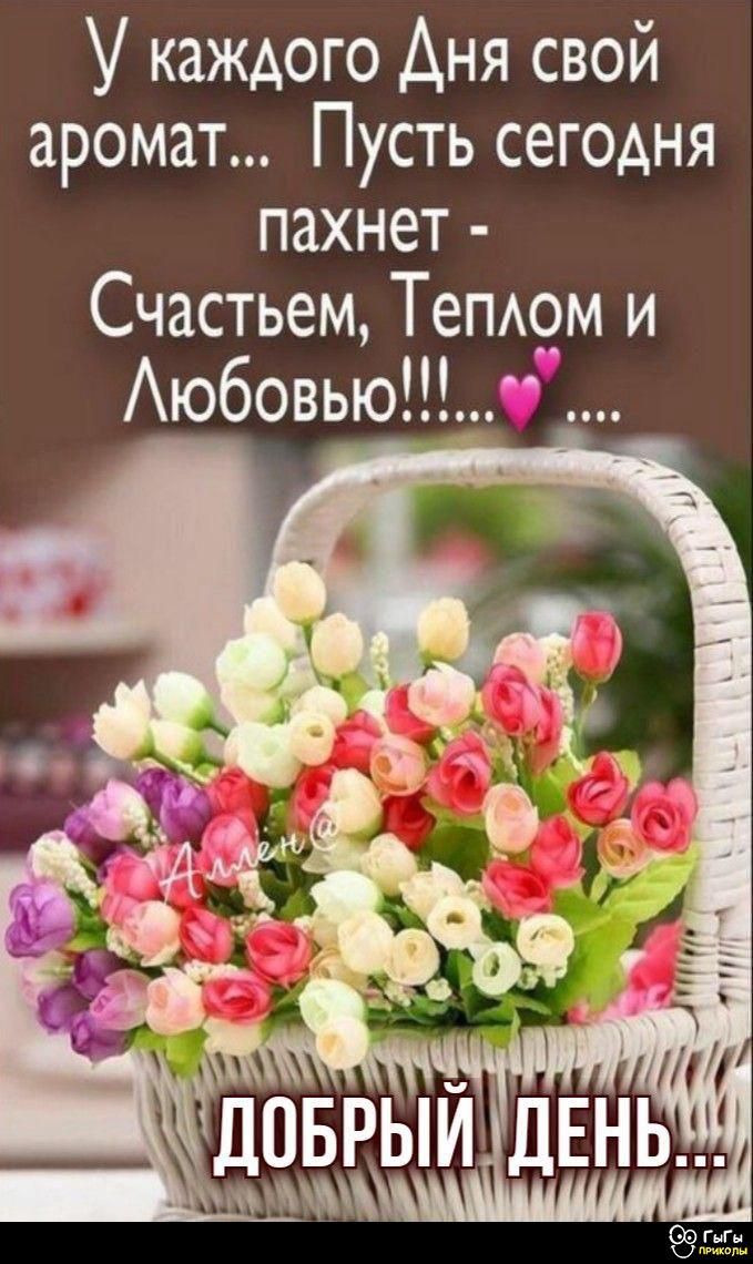 У каждого Дня свой аромат... Пусть сегодня пахнет - Счастьем, Теплом и Любовью!!!!💖.... ДОБРЫЙ ДЕНЬ...