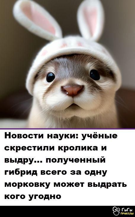 Новости науки: учёные скрестили кролика и выдру... полученный гибрид всего за одну морковку может выбрать кого угодно