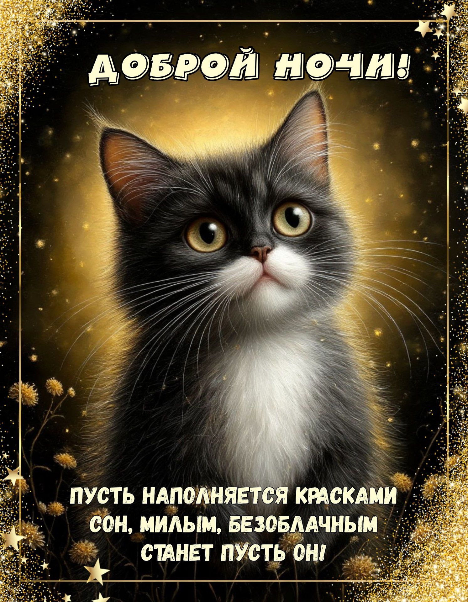 ДОБРОЙ НОЧИ! ПУСТЬ НАПОЛНЯЕТСЯ КРАСКАМИ СОН, МИЛЫМ, БЕЗЗАБОТНЫМ СТАНЕТ ПУСТЬ ОН!