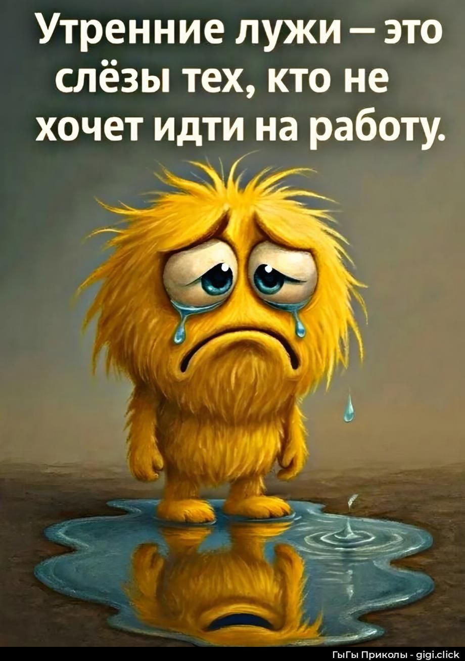 Утренние лужи – это слёзы тех, кто не хочет идти на работу.