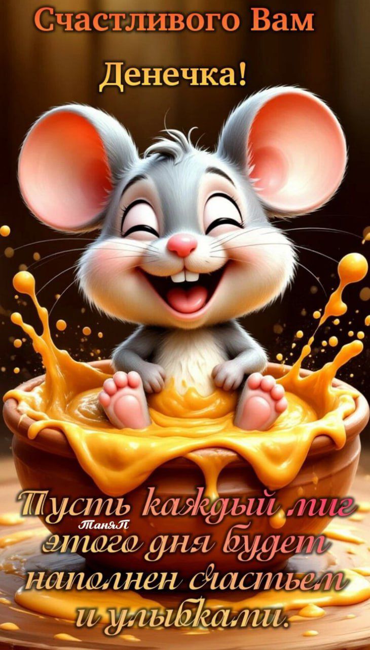 Счастливого Вам Денечка! Пусть каждый миг этого дня будет наполнен счастьем и улыбками.