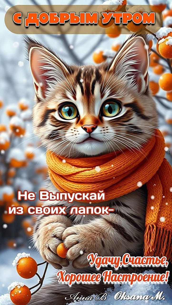 С ДОБРЫМ УТРОМ Не Выпускай из своих лапок- Удачу, Счастье, Хорошее Настроение! Алина В Оксана М.