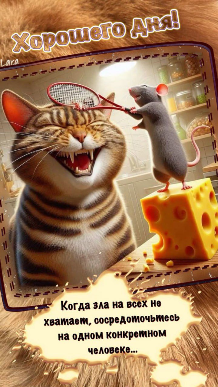 Хорошего дня!
Когда зла на всех не хватает, сосредоточьтесь на одном конкретном человеке...