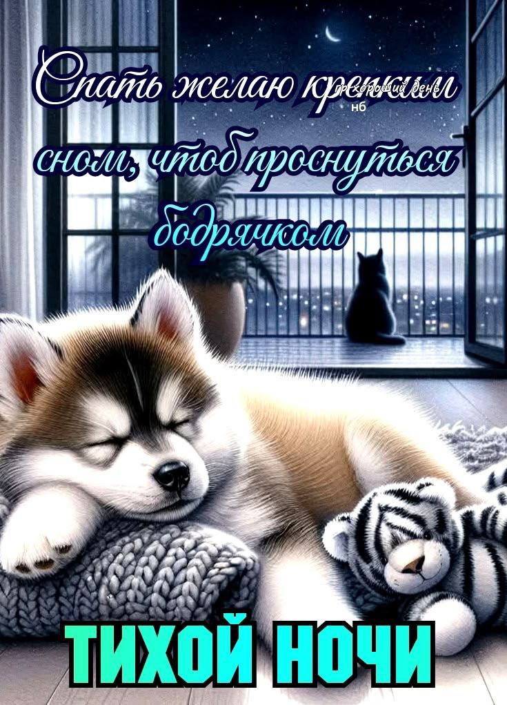 Спать желаю крепким сном, чтоб проснуться бодрячком. Тихой ночи.