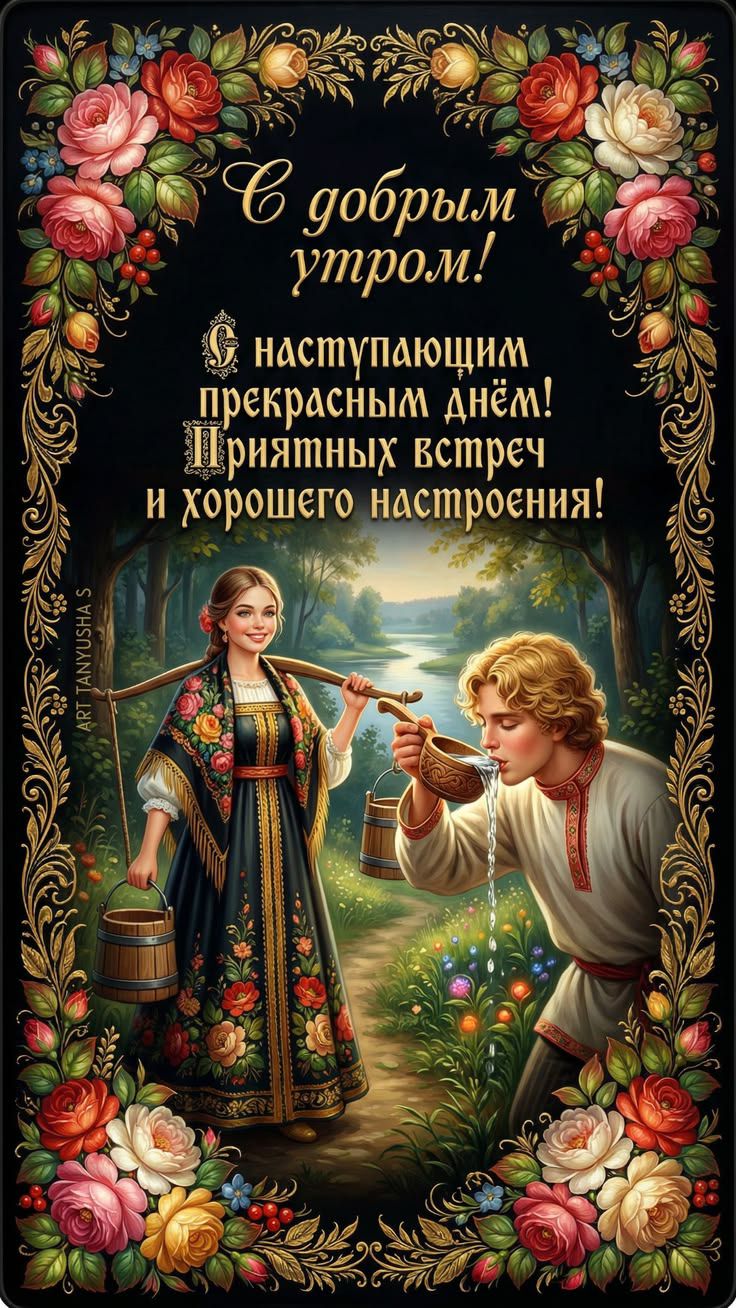 С добрым утром! С наступающим прекрасным днём! Приятных встреч и хорошего настроения!