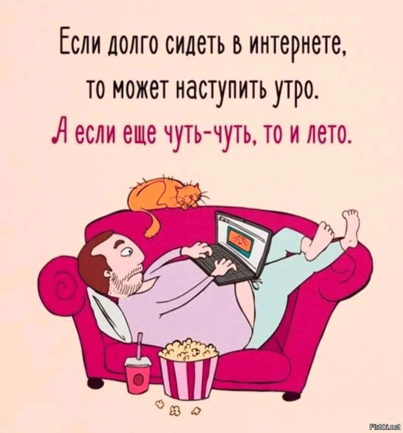 Если долго сидеть в интернете, то может наступить утро. А если еще чуть-чуть, то и лето.