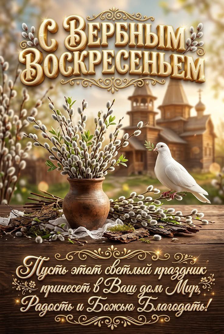 С Вербным Воскресеньем! Пусть этот светлый праздник принесет в Ваш дом Мир, Радость и Божью Благодать!