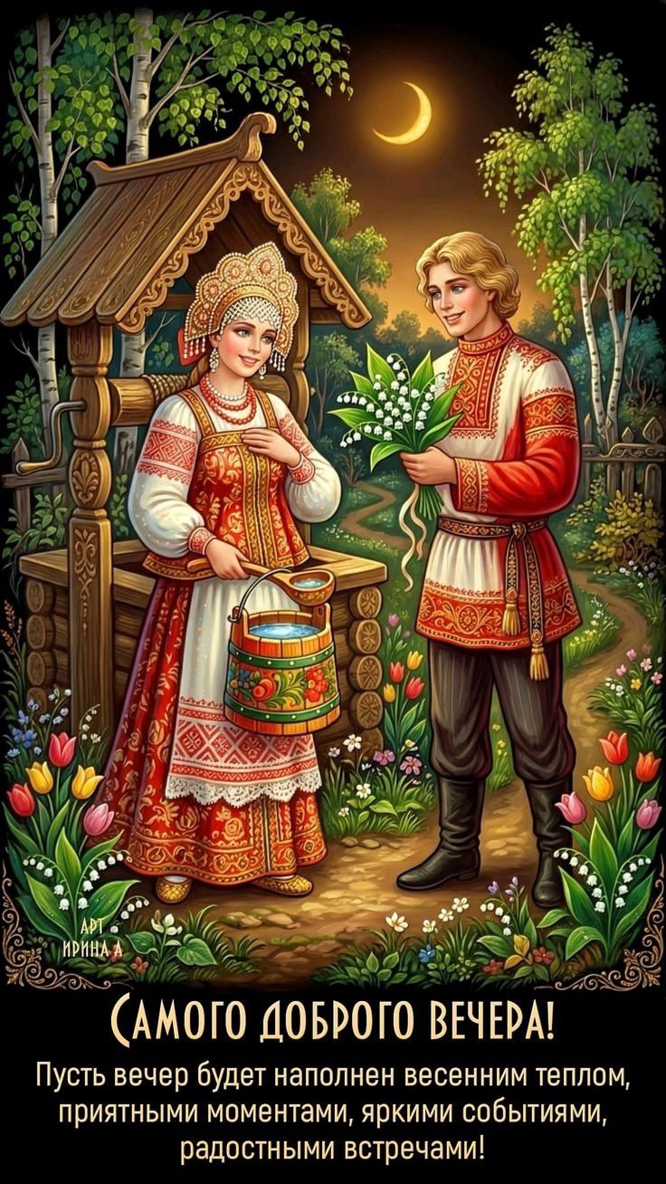 САМОГО ДОБРОГО ВЕЧЕРА! Пусть вечер будет наполнен весенним теплом, приятными моментами, яркими событиями, радостными встречами! АРТ ИРИНА А