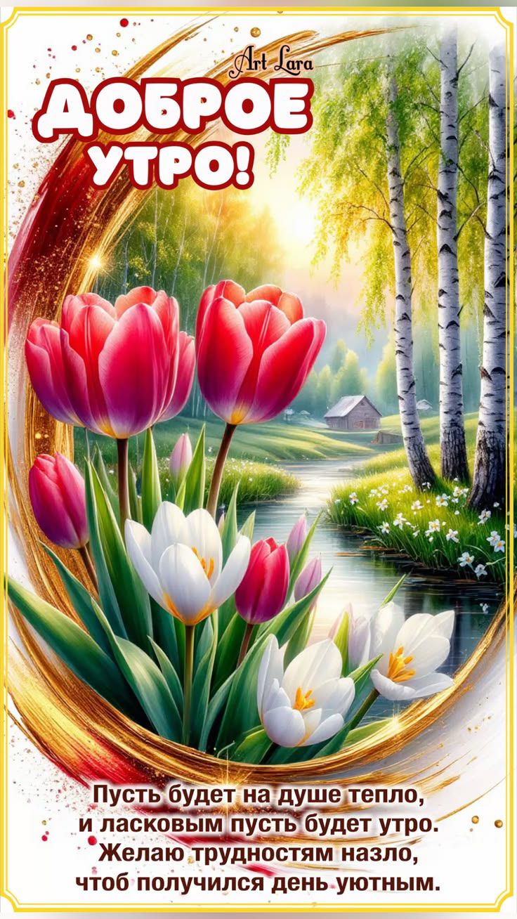 ДОБРОЕ УТРО! Art Lara Пусть будет на душе тепло, и ласковым пусть будет утро. Желаю трудностям назло, чтоб получился день уютным.