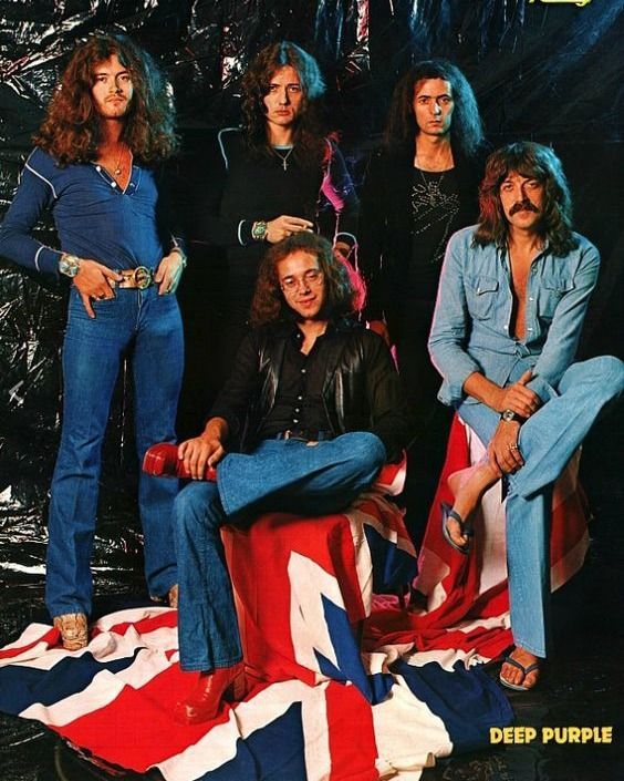 Группа Deep Purple на британском флаге, фотосессия в рок-стиле