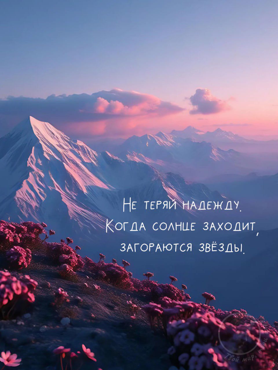 Не теряй надежду.
Когда солнце заходит,
загорятся звезды.