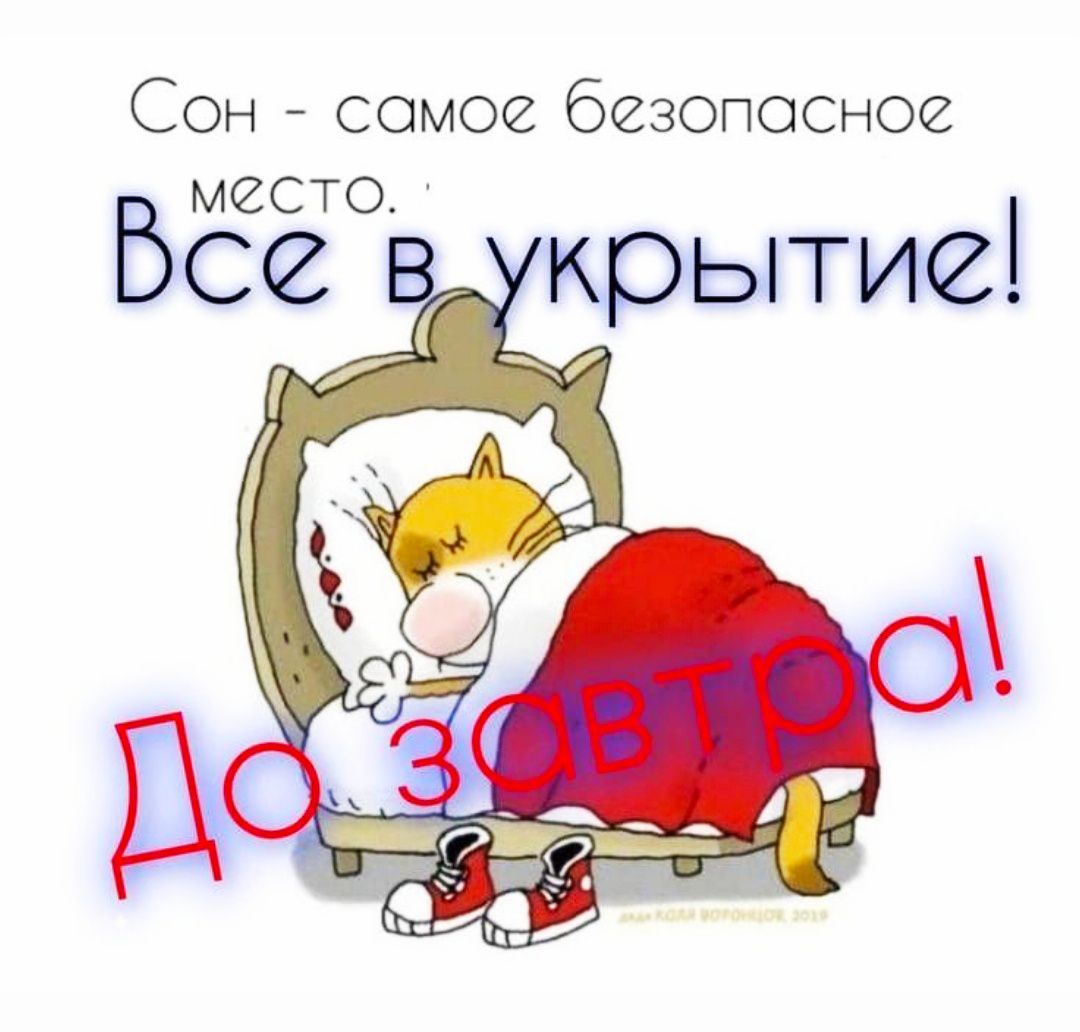 Сон - самое безопасное место. Все в укрытие! До завтра!