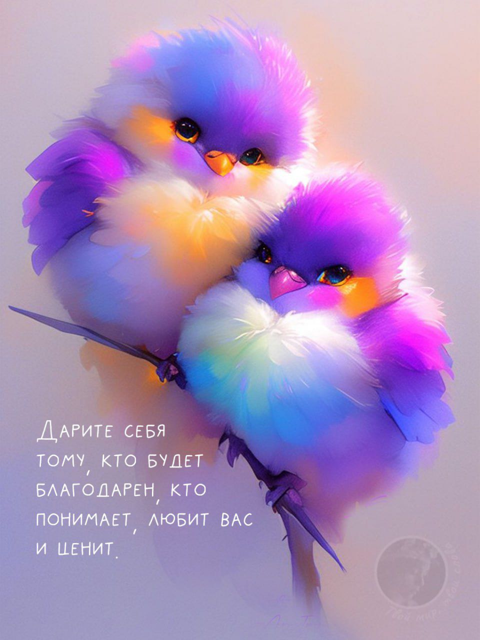 Дарите себя тому, кто будет благодарен, кто понимает, любит вас и ценит.