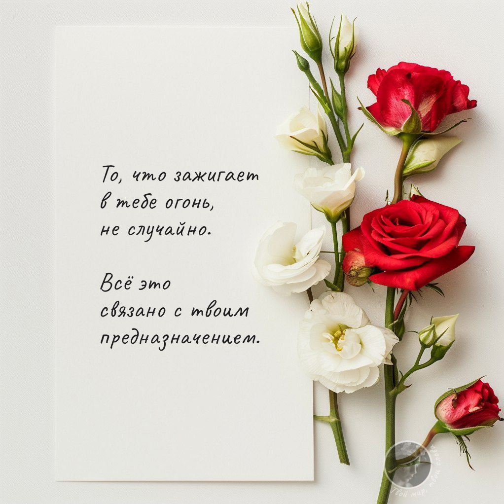 То, что зажигает в тебе огонь, не случайно.
Всё это связано с твоим предназначением.