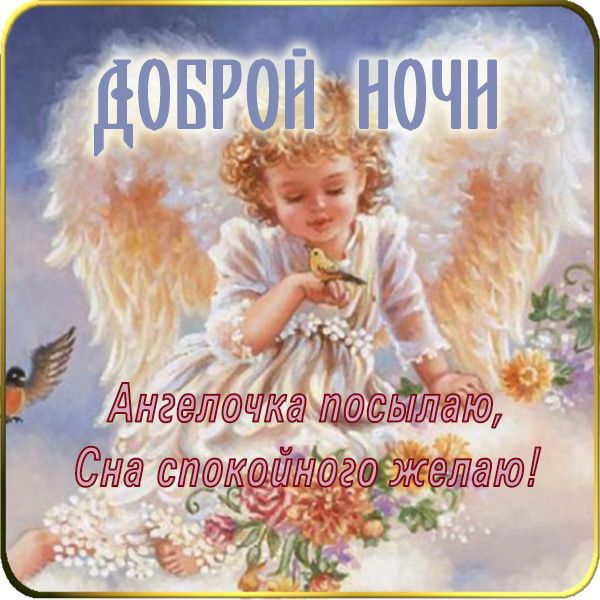ДОБРОЙ НОЧИ
Ангелочка посылаю,
Сна спокойного желаю!
